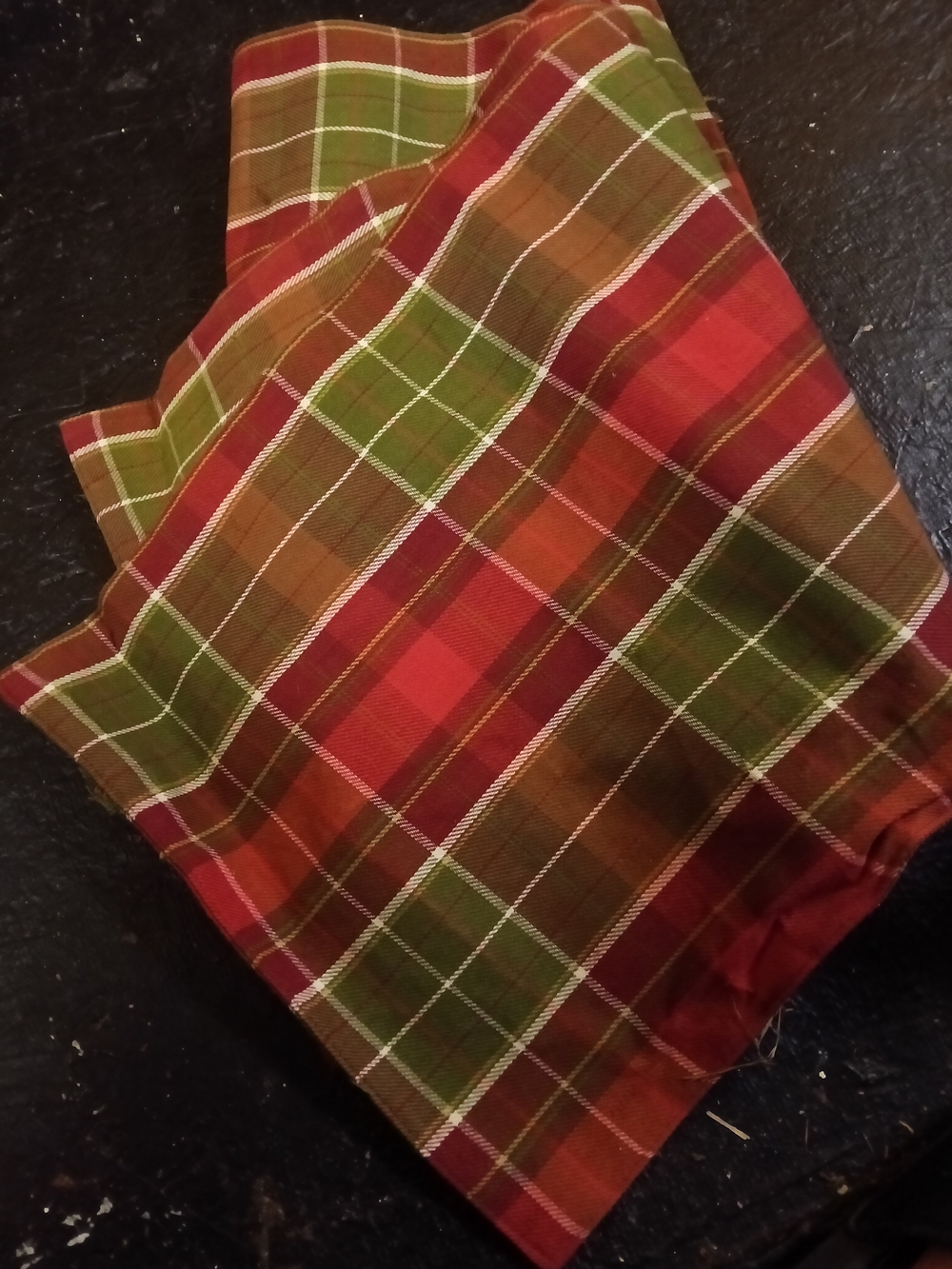Classic Holiday Colored Tartan Table Runner Hand Sewn